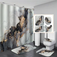 3d print elegant oil painting shower curtain waterproof curtains in the bathroom with hook set soft bath mat toilet carpet rugs