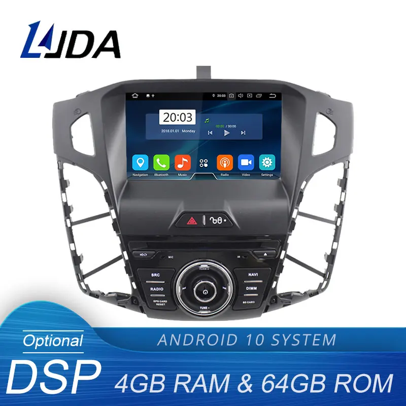 Автомобильный DVD-проигрыватель LJDA Android 10 0 для Ford Focus 2012 2013 2014 мультимедийный
