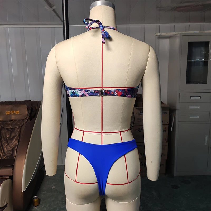 

Retro print swimsuit women Sexy push up bikinis 2020 woman Underwire swimwear women Ruffle frills bikini set halter bathing suit
