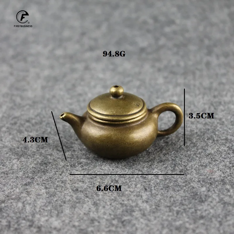 Античный медный мини-чайник на кончик пальца карманная курильница в стиле ретро