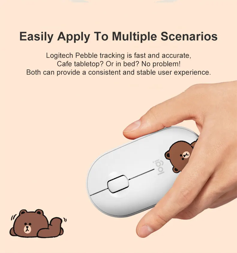 Мышь Logitech Cuty Pebble Mute Mouse беспроводная мышь для ноутбука Bluetooth друзей под названием