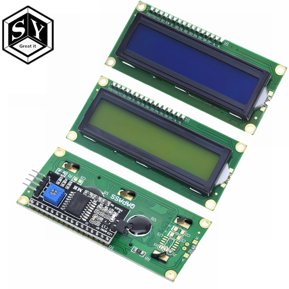 

Плата адаптера для ЖК-дисплея 1602 + I2C LCD 1602 Модуль синий/зеленый экран PCF8574 IIC/I2C LCD 1602