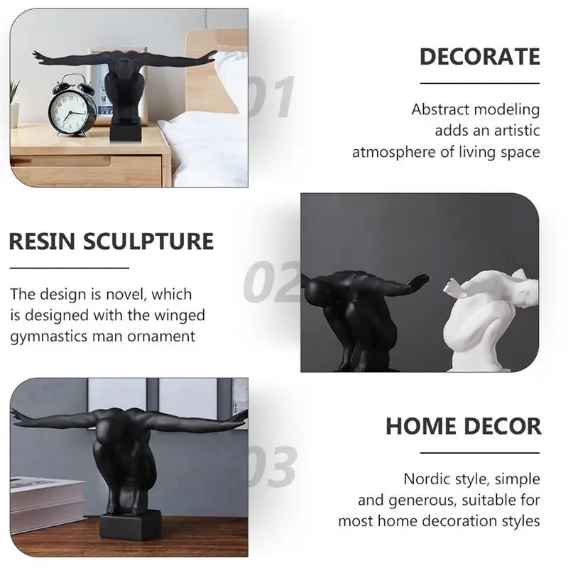 

1Pc Resin Sculpture Statue Nordic Style Ornament Resin Craft Decoration