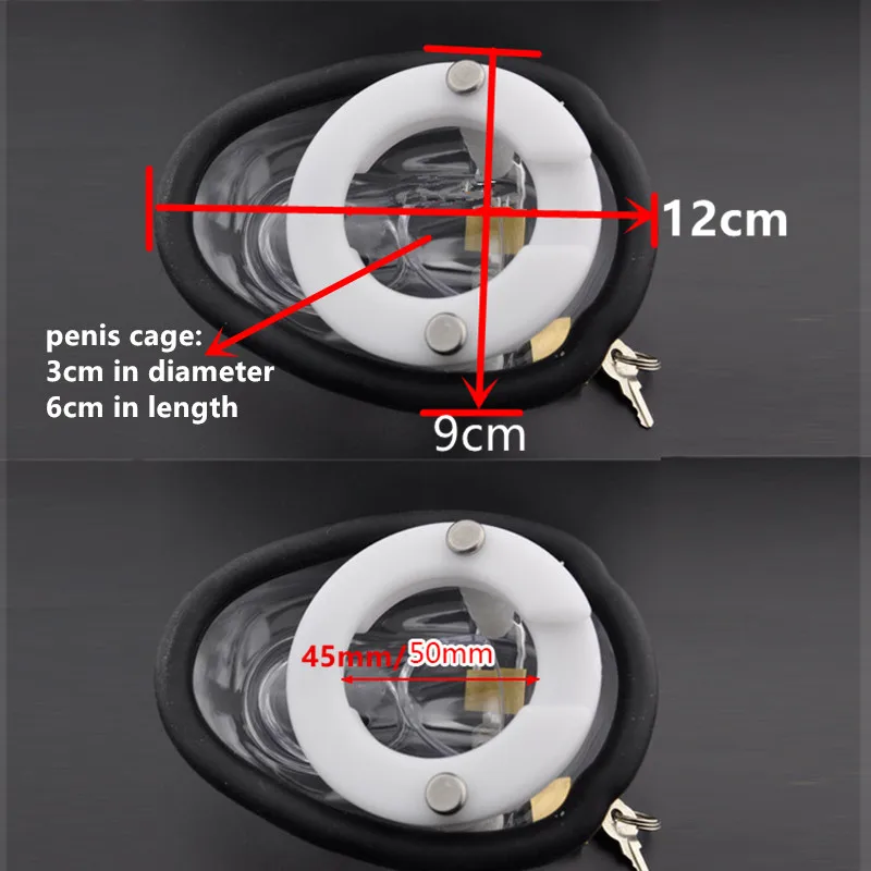 Прозрачная Мужская Закрытая электронная клетка для пениса электронное