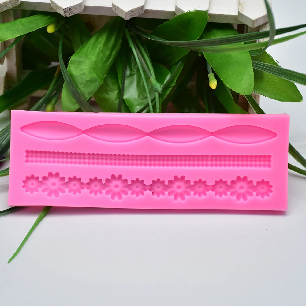 3D прямоугольная Цветочная окантовка Формы для кексов инструменты украшения