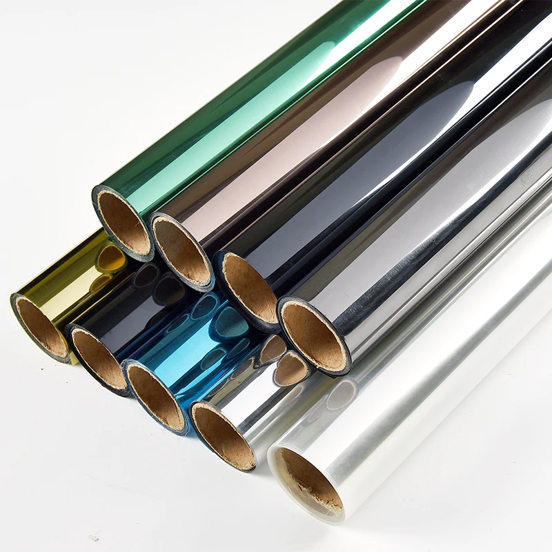 Самоклеящаяся односторонняя зеркальная оконная пленка виниловая отражающая