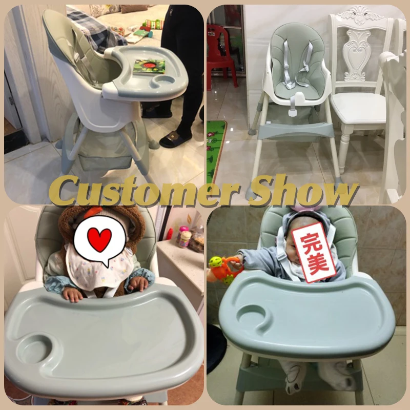 Infant Shining Kids Highchair Feeding Dining Chair Double Tables Macaron Multi-function Height-adjust Portable with Storage Bag | Мать и