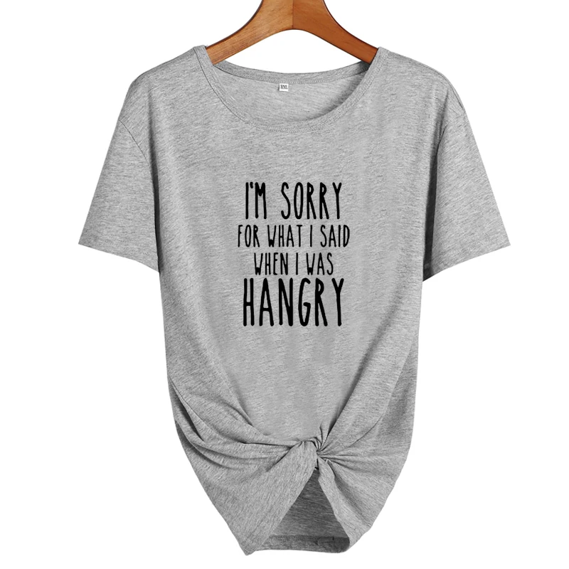 Извините за то что я сказал когда был Вегетарианская футболка Hangry Женская