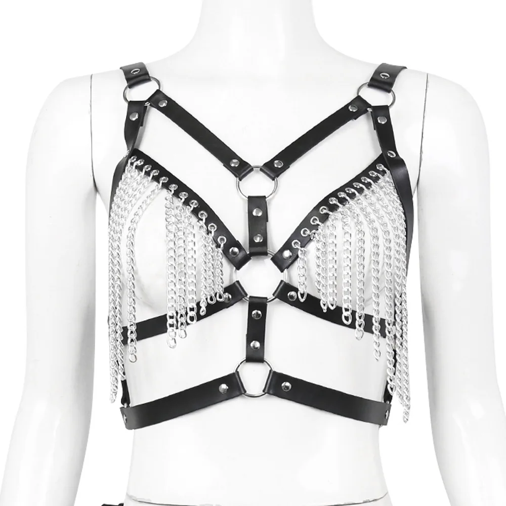 Сексуальный кожаный женский ремень для тела ног поясные ремни бюстгальтер