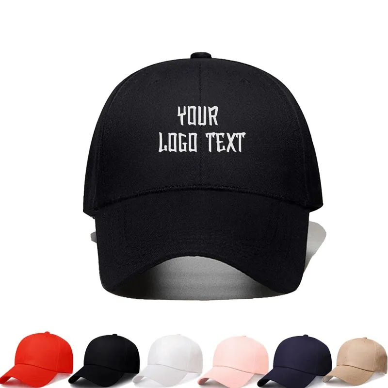 

Personalized Custom Embroidery Logo Text Name Fashion 100% Cotton Baseball Cap Women Men Snapback Dad Hat