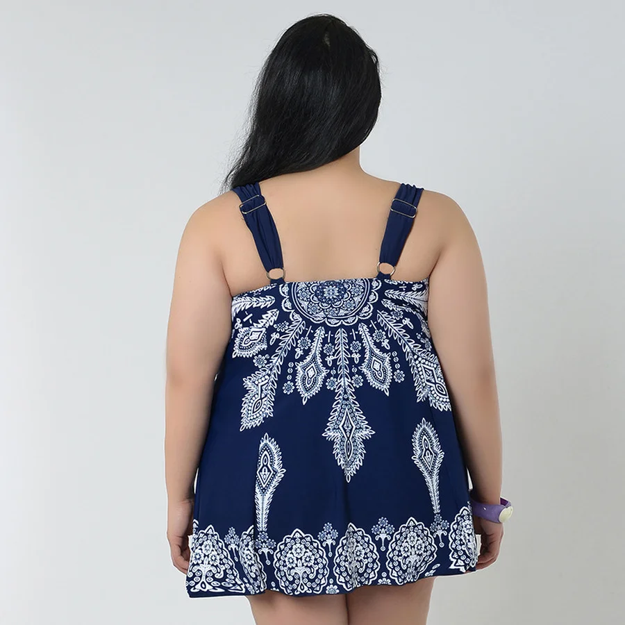 

Super Big Large Plus Size XL-10XL Beach Bathing Suits for Women Tankini High Elastic Swimwear Push Up Two Pieces Swim Suit 2021