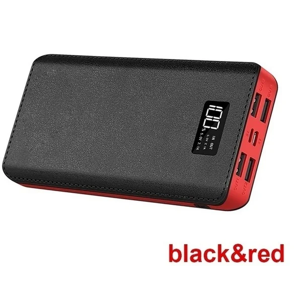 Black-20000mAh Xiaomi горячая Распродажа 30000 мАч Внешний аккумулятор 4 USB порта с двойным входным портом цифровой дисплей портативное зарядное устройство Аксессуары для мобильных телефонов - Цвет: Black-20000mAh