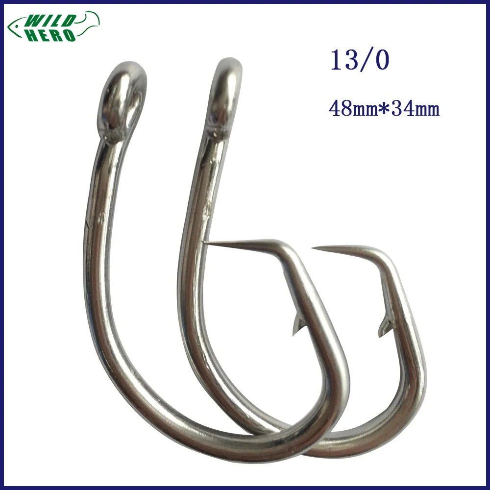 20 штук 13/0 Mustad тунец круглый рыболовный крючок Нержавеющая сталь с зазубринами