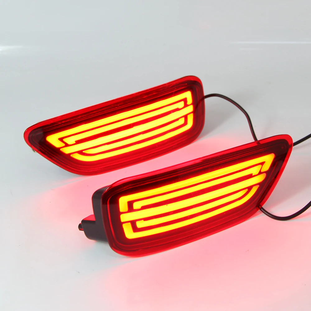 

2pcs For Nissan Patrol 2012- 2019 Running Flowing Turn Signal Brake Fog LampsCar LED Rear Bumper Reflector Light