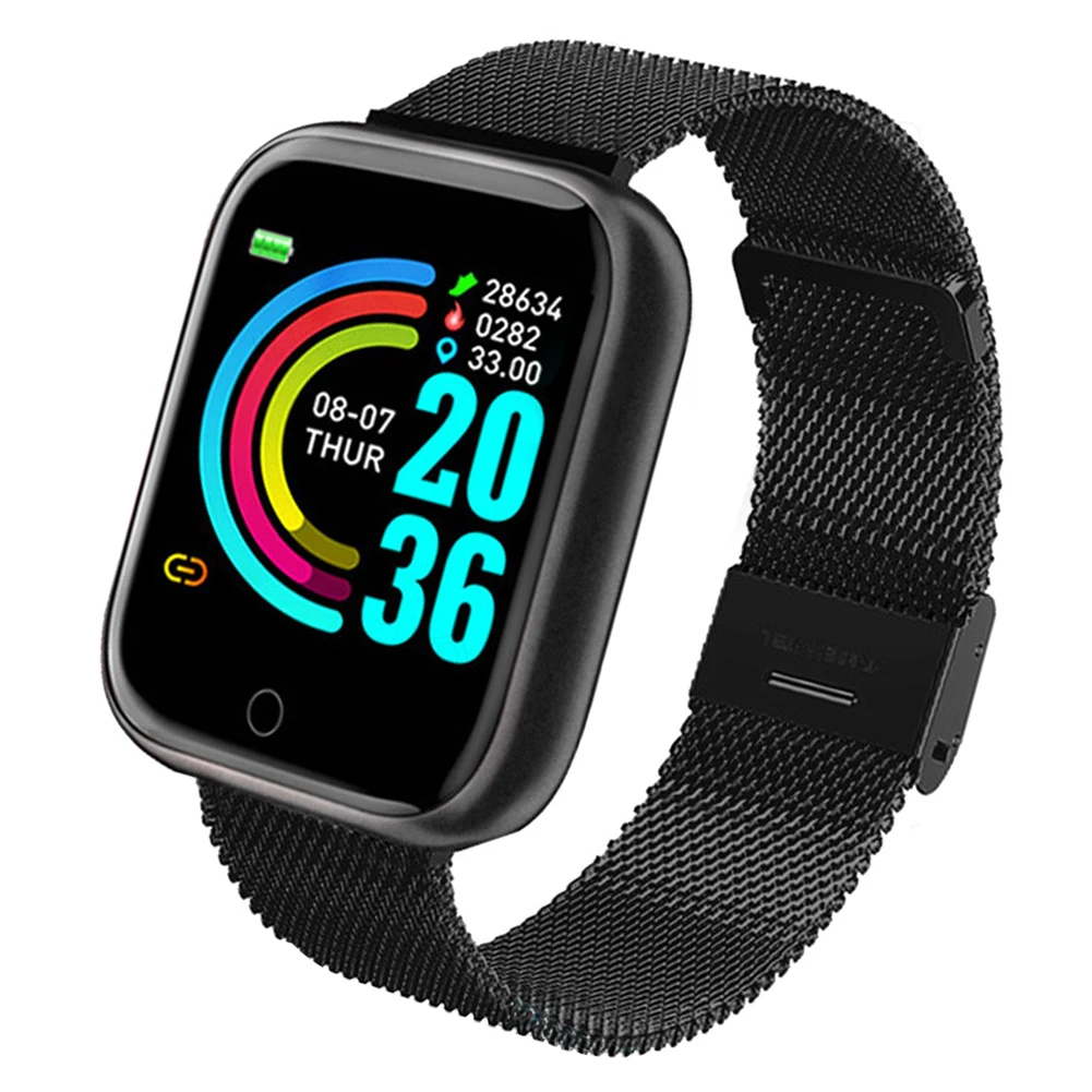

2021 Smart Watch Waterproof Steel Strip Tracker Watch Y68 Smart Bracelet Wristwatch Heart Rate Blood Pressure Fitness Tracker