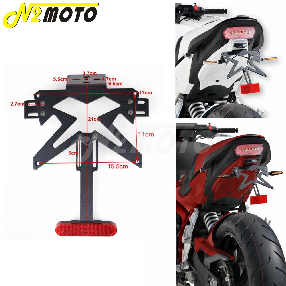 

Black Motorcycle License Number Plate Bracket Fender Eliminator for Kawasaki Z800 Z750 Z900 ER6N Ninja 250 Yamaha Honda