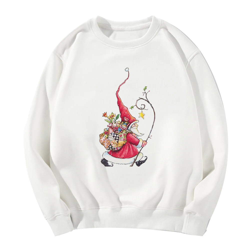 

THERE IS NO CHRISTMAS LIKE A GNOME CHRISTMAS Print Autumn Winter Cute Harajuku Hoodie Sweatshirt Women Punk Hip Hop Jumper Coat