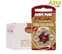 12pcs zinc air 1 4v rayovac peak hearing aid batteries a312