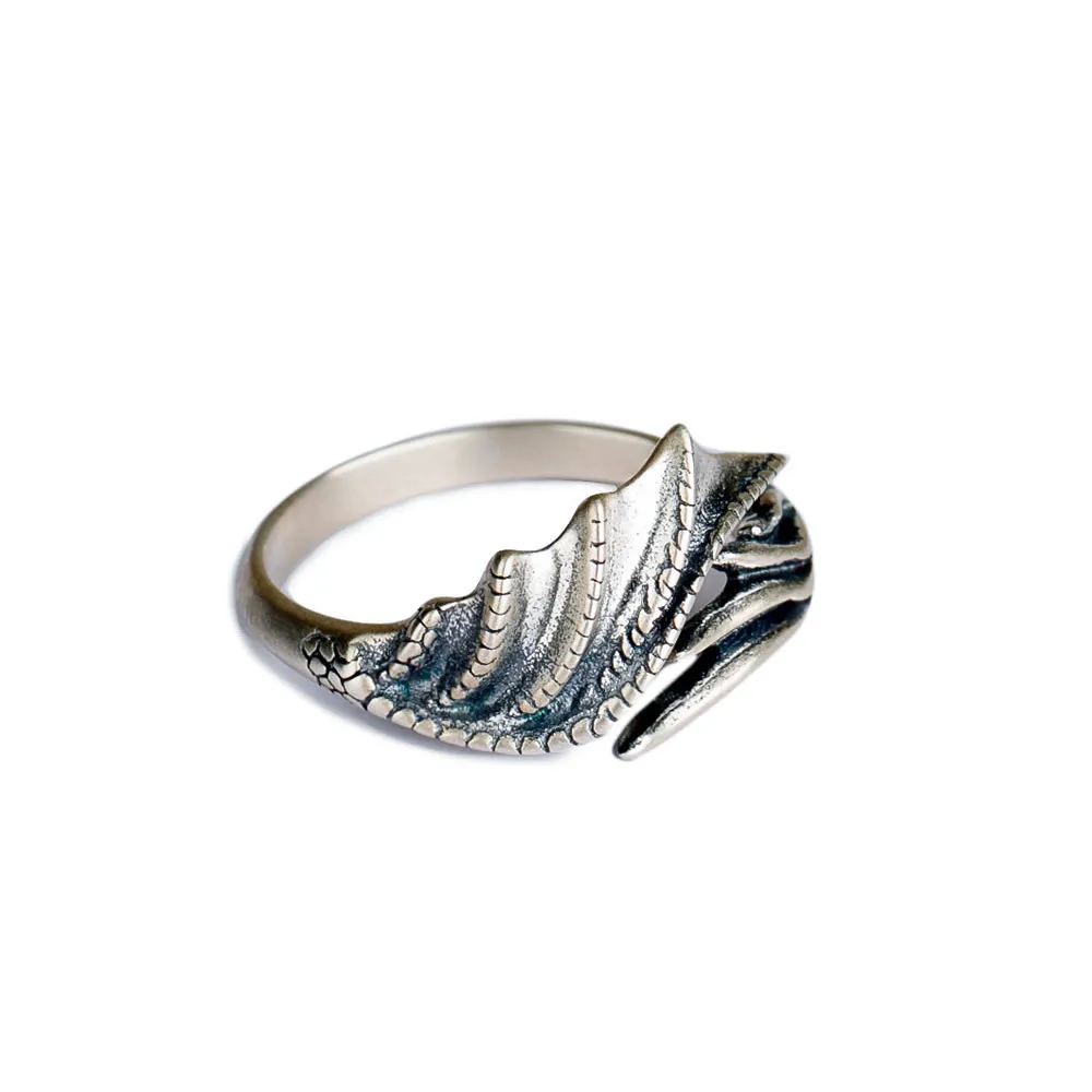 

Dark Dream dark night workshop s925 sterling silver dragon wings ring ring hand jewelry