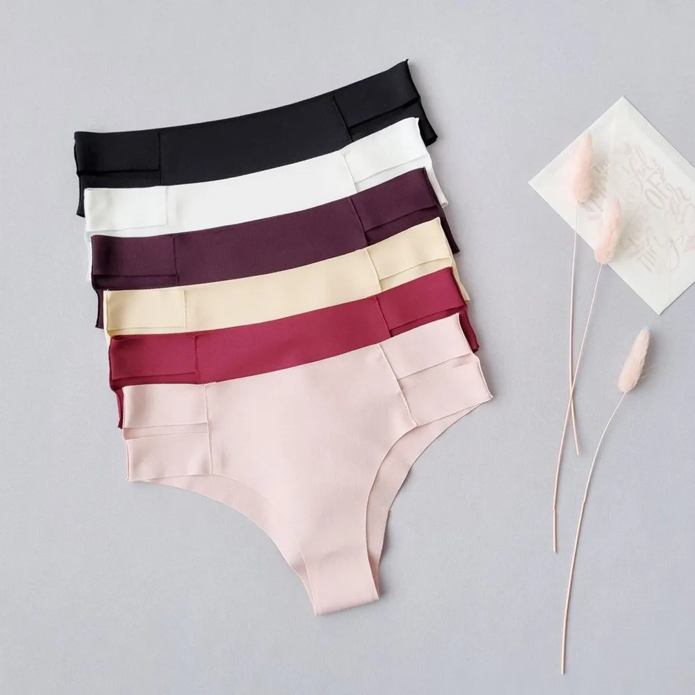 Women's Sexy Briefs Low Waist Icy Silk Seamless Modal Underpants Female Solid Underwear Lingerie Comfortable Panties Drop Ship