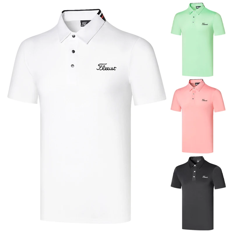Men's Summer Golf Short Sleeve Sports Casual T-shirt Quick Dry Breathable Slim Polo Shirt Men's Summer Golf Short Slee
