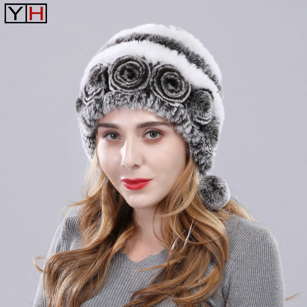 Лидер продаж натуральная шапка из меха кролика рекс 100% натуральный Рекс с