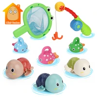 fishing bath toy floating rubber soft fish net kit shower bathtub bathroom swimming pool summer water game toys for child gifts