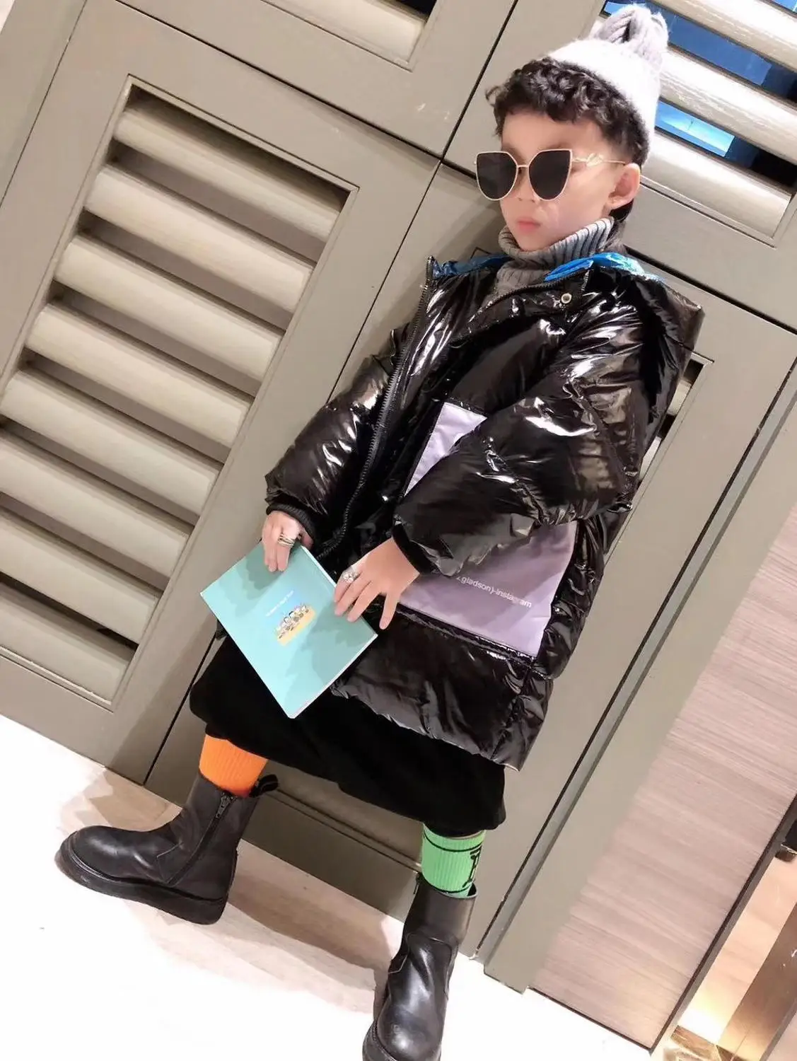 2019 новый модный пуховик для мальчиков на осень и зиму яркий с капюшоном красивое