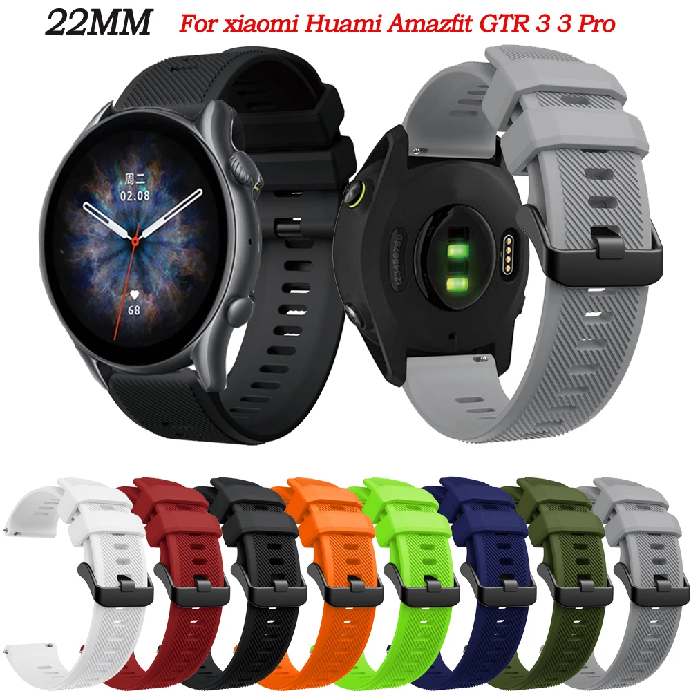 

22mm Strap For Xiaomi Huami Amazfit GTR 47mm/GTR 3 3 Pro Sport Silicone Bracelet Smart Wristband Amazfit GTR 2 2E Watch Easy Fit