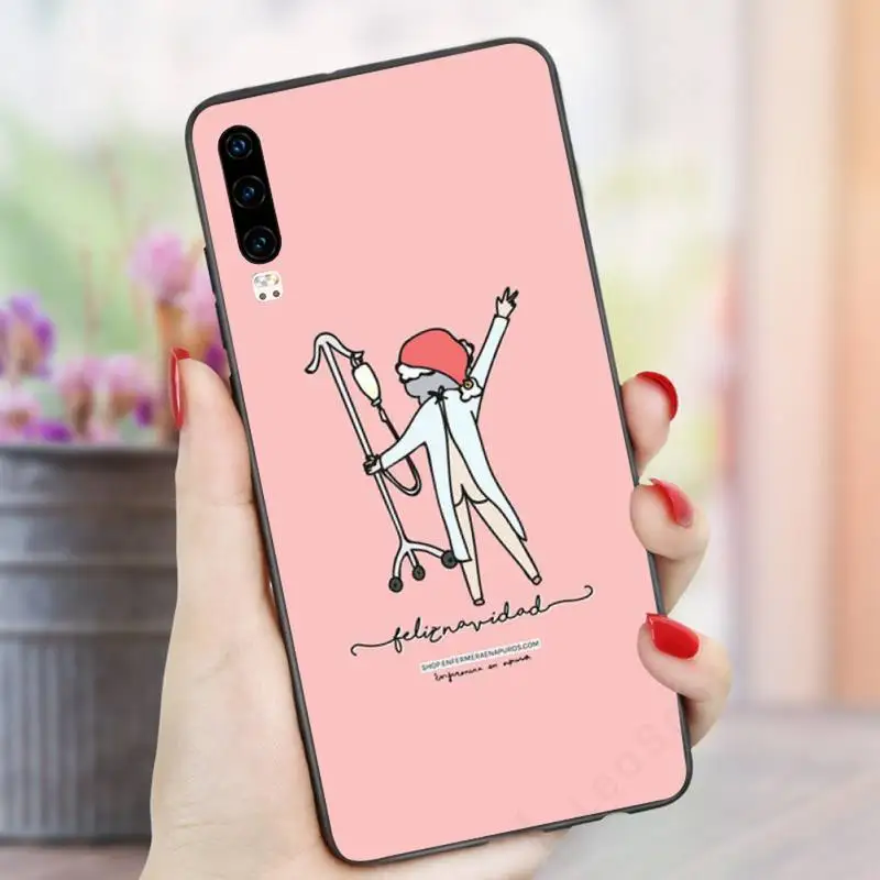 

Spain Cartoon doctor nurse Phone Case For Huawei P9 P10 P20 P30 Pro Lite smart Mate 10 Lite 20 Y5 Y6 Y7 2018 2019