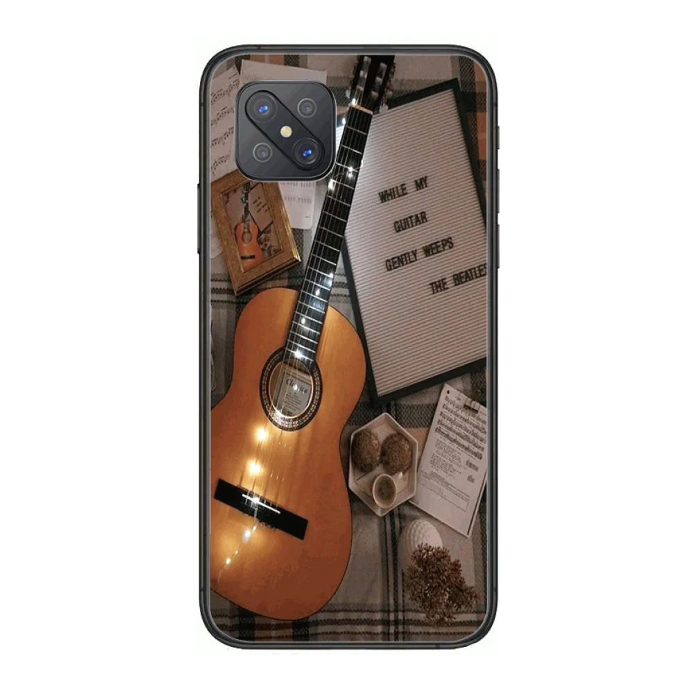 

Guitar Shockproof HD HD Phone Case cover For OPPO A91 9 83 79 92s 5 F9 A7X Reno2 Realme6pro 5 black tpu cell cover