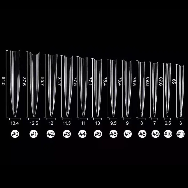 120 шт./пакет 4XL сверхдлинные наклейки для дизайна ногтей прозрачная зеркальная