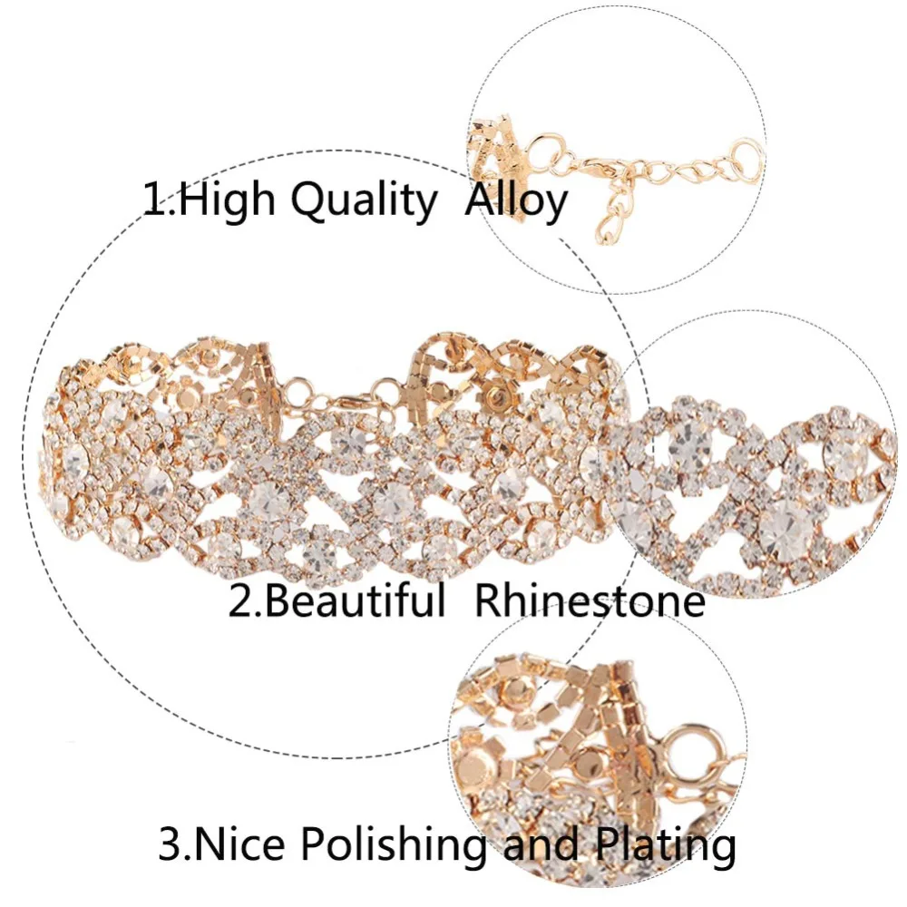 Ожерелье-чокер Стразы с кристаллами для женщин модные ювелирные изделия