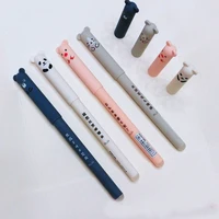4pcsset cartoon erasable pen 0 35mm cute panda cat magic pens kawaii gel pens for school writing novelty stationery girls gifts