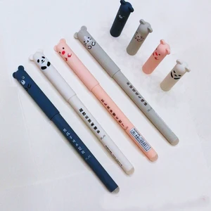 Гелевые ручки 0,35 мм, 4 шт.компл., стираемые, с рисунком панды, кота, волшебные, кавайные ручки