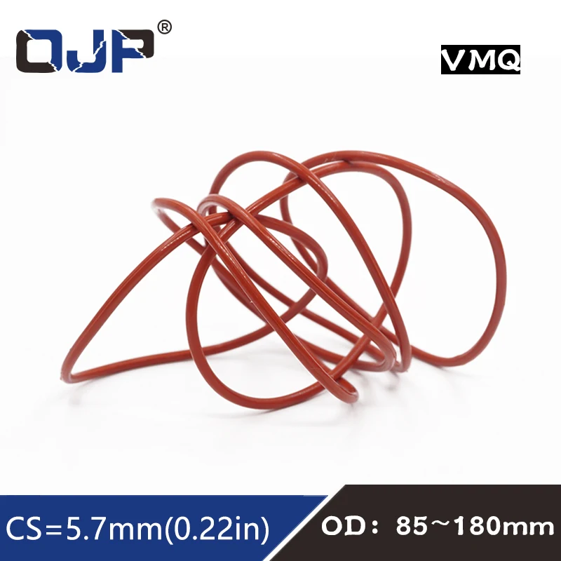 Красное Силиконовое/VMQ уплотнительное кольцо толщиной 5 7 мм OD85/90/115/180 Силиконовое