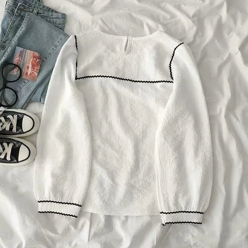 

Shirts Women Autumn n Style Elegant Ladies Simple Loose Plus Size 4XL Breathable All-match Trendy Puff Sleeve Feminina Chic