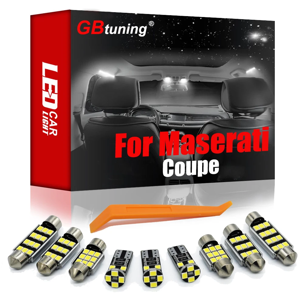 

GBtuning Canbus No Error LED Interior Light Kit 10PC For Maserati Coupe 2001-2007 Vehicle Car Map Ceiling Dome Indoor Trunk Bulb