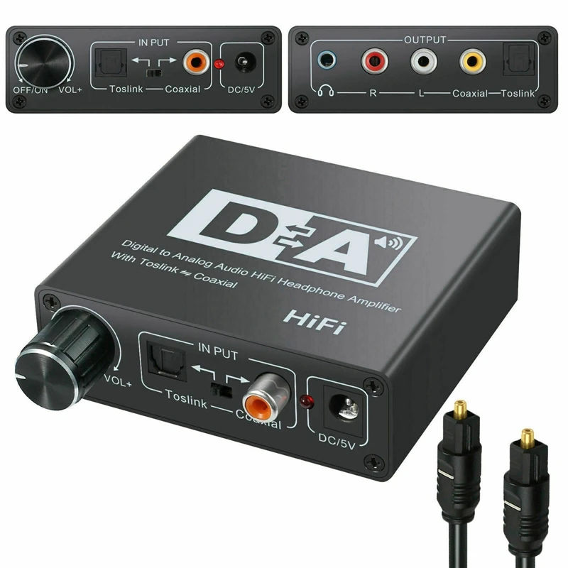 192 кГц Цифровой оптический коаксиальный Toslink в аналоговый RCA 3 5 мм o Hifi конвертер с