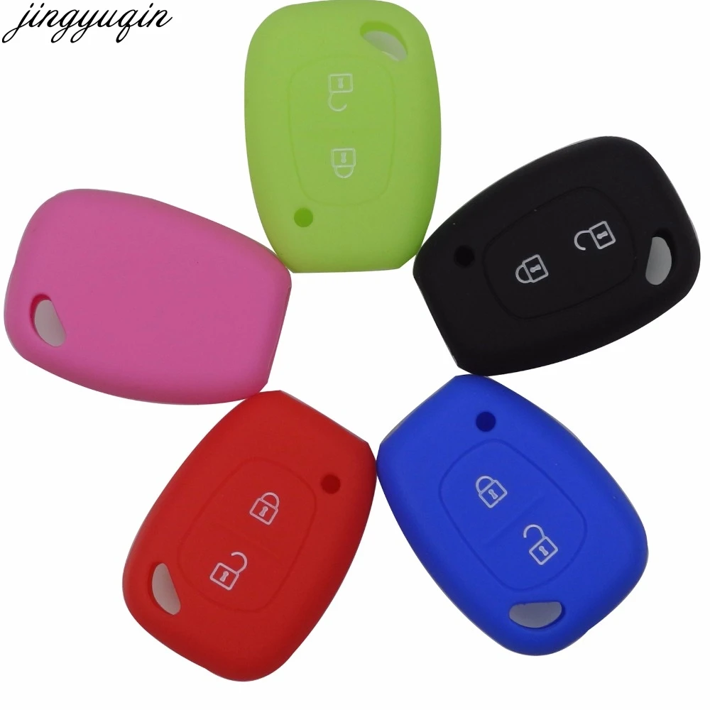 

jingyuqin 2 Buttons Silicone Remote Car Key Fob Case Cover For Renault /Kangoo /Master /Trafic