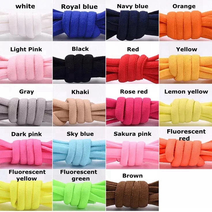 1 Pair Semicircle Quick No Tie Shoelaces Elastic laces Sneakers Shoelace Metal Lock Lazy Lace Kids Adult One Size Fits All Shoes