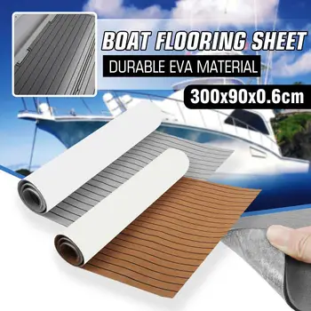 1Roll 3000x900x6mm Self-Adhesive EVA Foam Boat Yacht RV Caravan Marine Flooring Faux Teak Boat Decking Sheet Floor Decor Mat