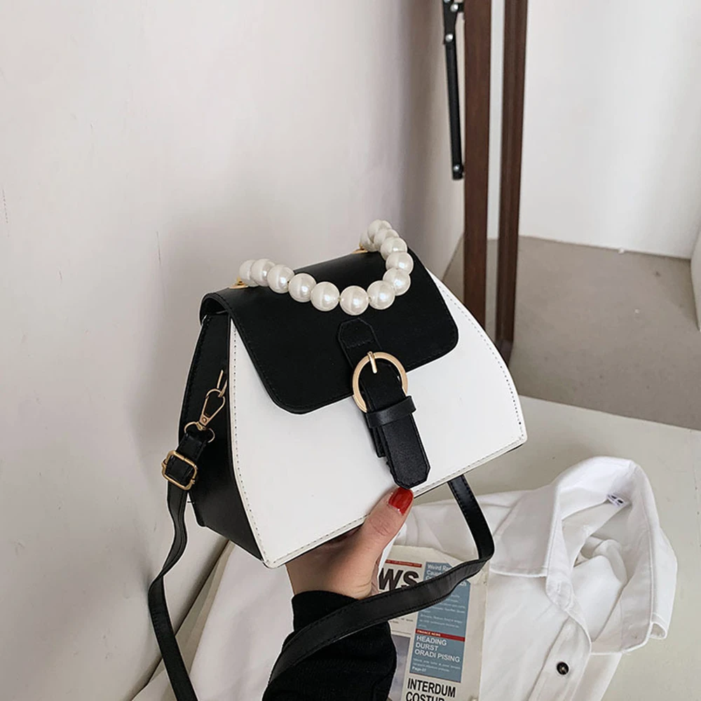 

July&Sherly Women Bags Female Spring Summer Shoulder Bag Fashion Popular Color Patchwork Chain Bag Texture Pearl Handbag