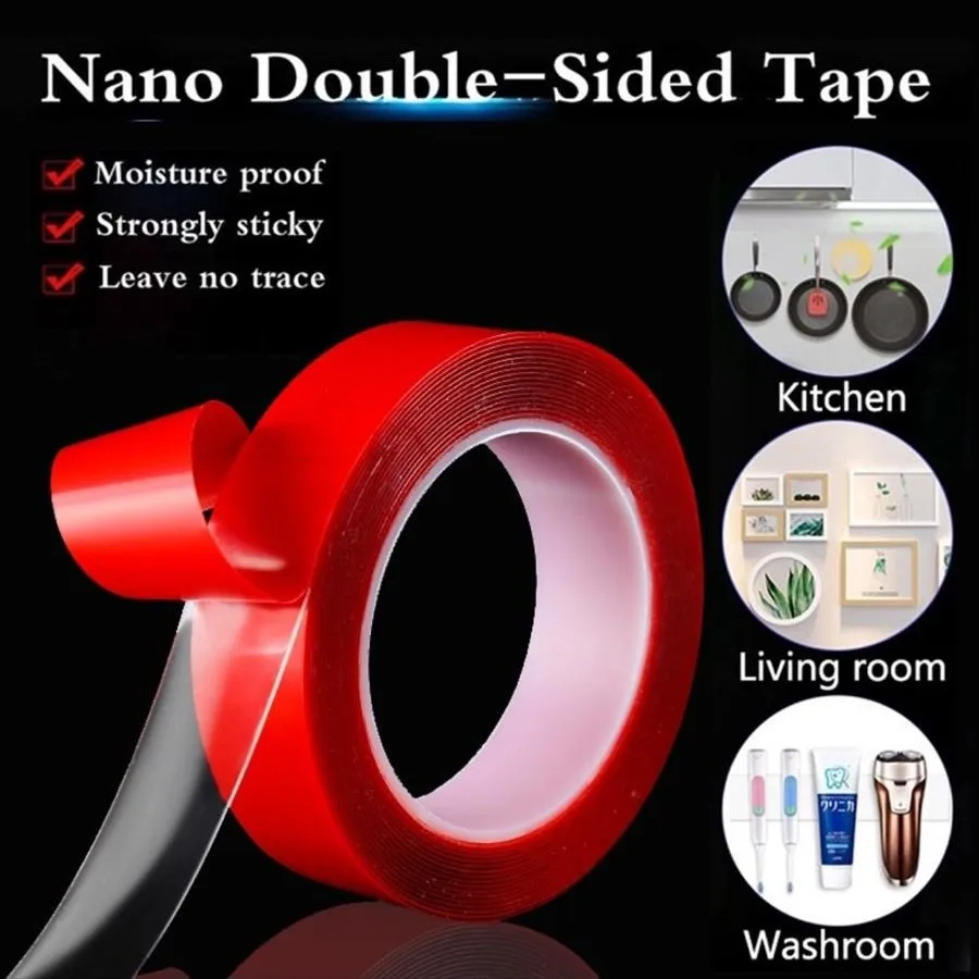 

3 Meters Transparent Double Sided Tape Super Strong No Traces Acrylic Foam Adhesive Tape For Car Adhesive Sticker Living Goods