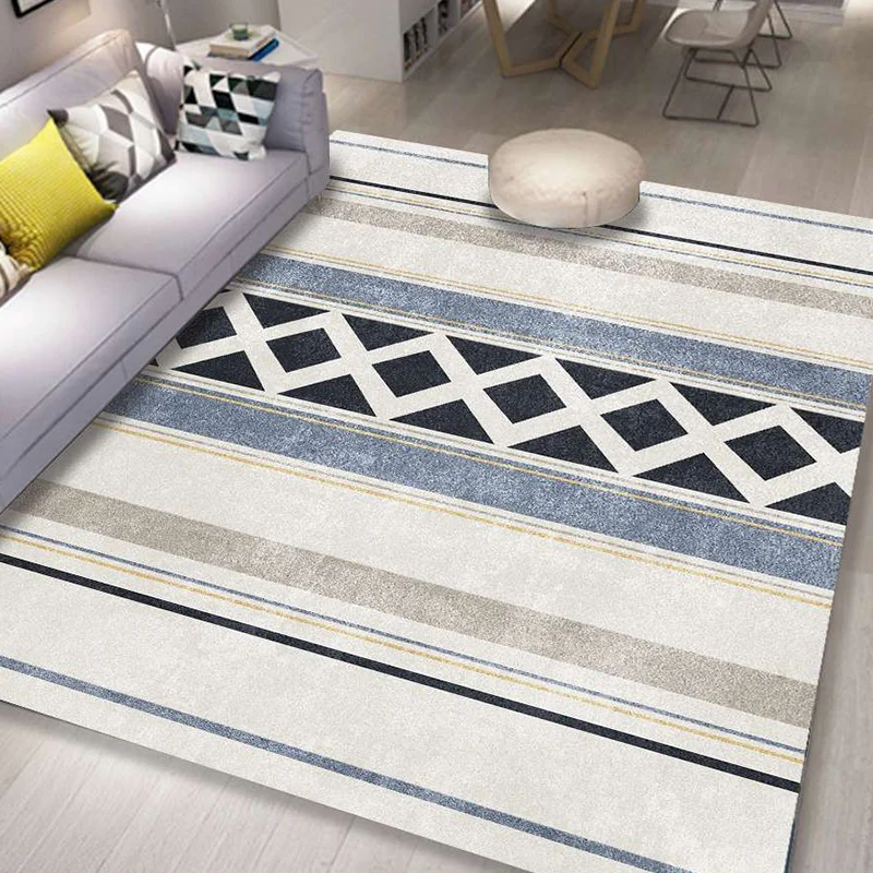 

Nordic geometric carpet bedroom decoration non-slip carpet living room floor mat sofa carpet household indoor carpet rectangular