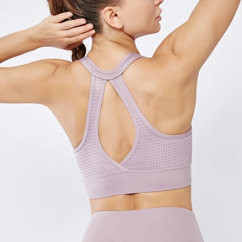 Ударопрочный сексуальный полый спортивный бюстгальтер топ женское нижнее белье