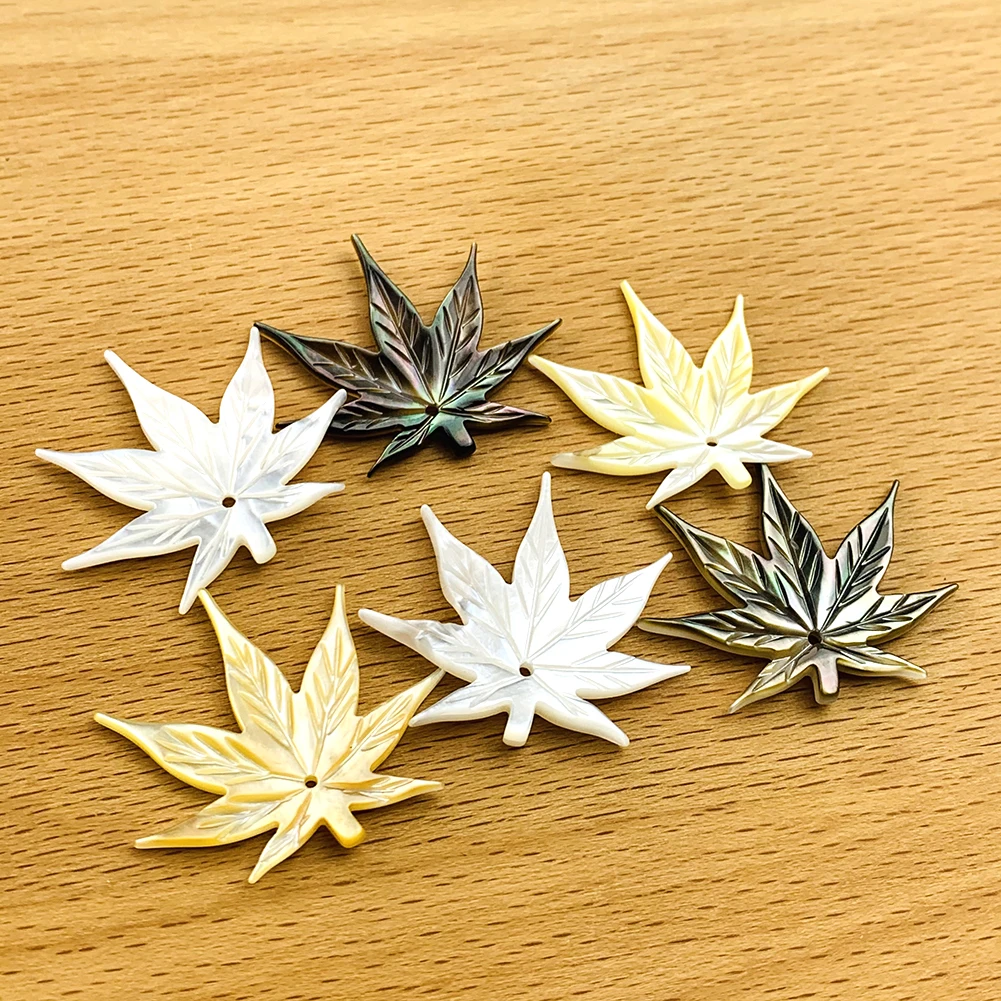 

2PCS Natural Shell Charms Pendants Maple Leaf Mother of Pearl for Jewelry Finding Making DIY Earring Necklace Accessories Part