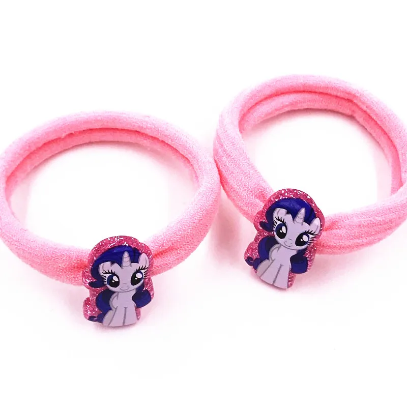 2 шт./компл. эластичные резинки для волос с мультяшными животными мягкие