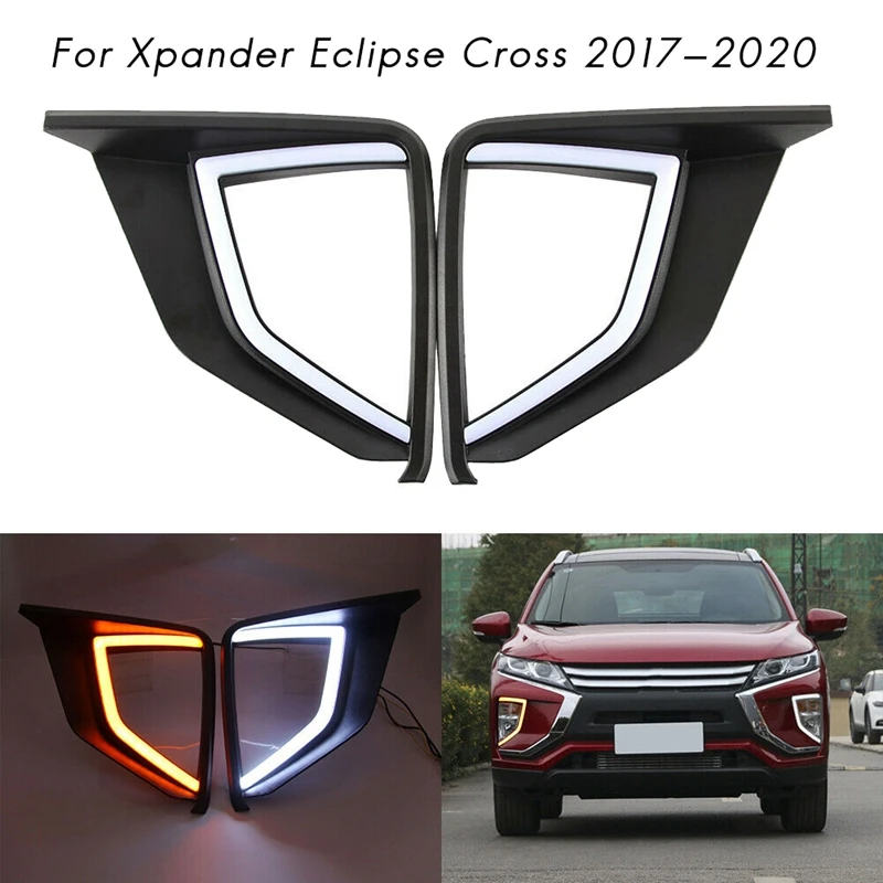 

Для Mitsubishi Xpander Eclipse Cross 2017-2020 светодиодные дневные ходовые огни, светильник с поворотник туман светильник s фар дальнего света