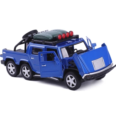 Горячая 1:32 шестиколесная Hummer сплава Полиция внедорожных игрушечные машины Звук Свет задерживаете игрушечный танк автомобилей для детей Подарки - Цвет: 12